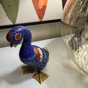 Vintage cloisonné duck